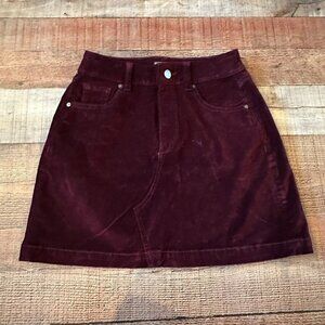 DL1961 Georgia skirt manor maroon red velvet mini skirt women's 25